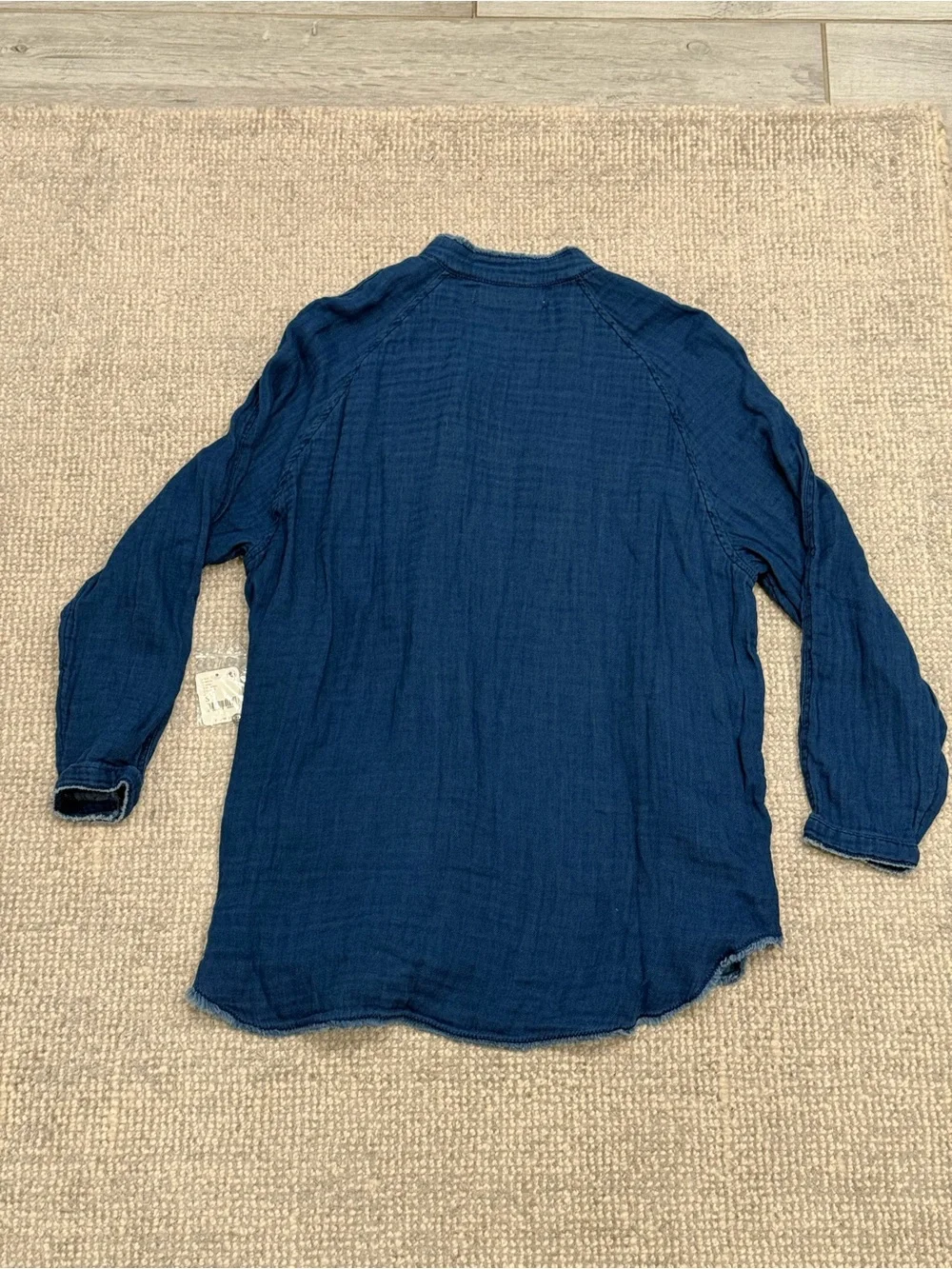 Free People Indigo Long-Sleeve Button Up Shirt